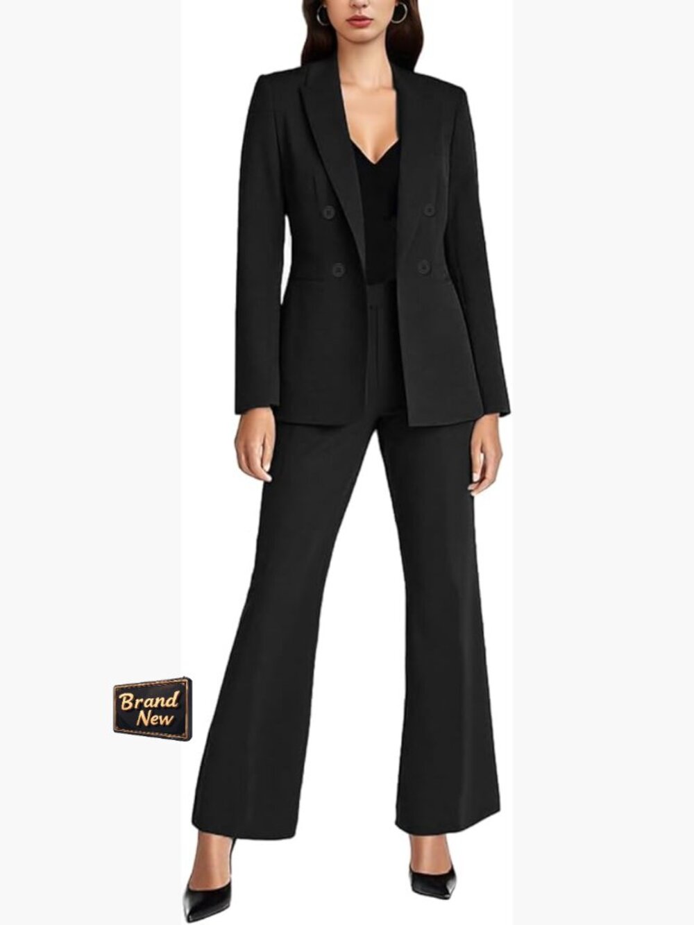 Women's 2 Piece Suit Set Business Casual Blazer Pantsuit Office Work Outfit